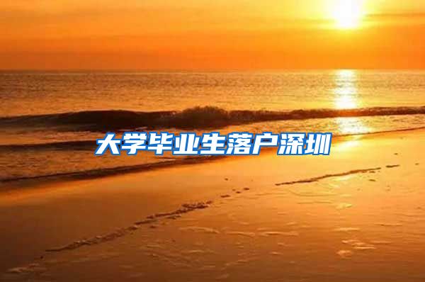 大学毕业生落户深圳