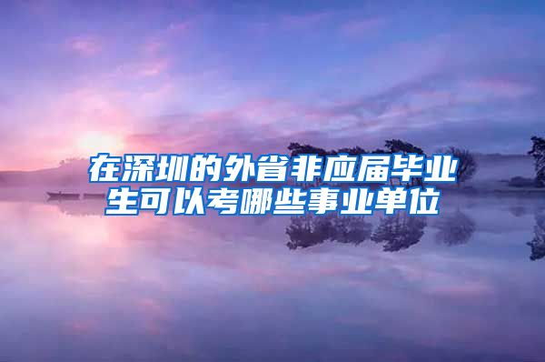 在深圳的外省非应届毕业生可以考哪些事业单位