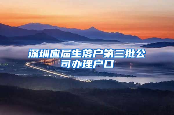 深圳应届生落户第三批公司办理户口