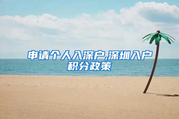 申请个人入深户,深圳入户积分政策