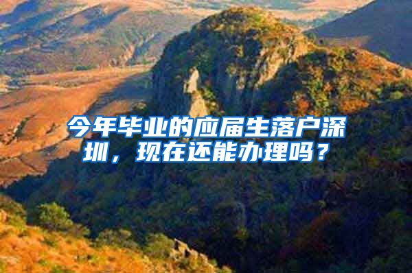 今年毕业的应届生落户深圳，现在还能办理吗？