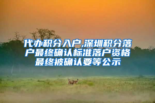 代办积分入户,深圳积分落户最终确认标准落户资格最终被确认要等公示