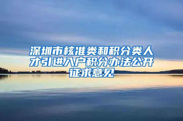 深圳市核准类和积分类人才引进入户积分办法公开征求意见