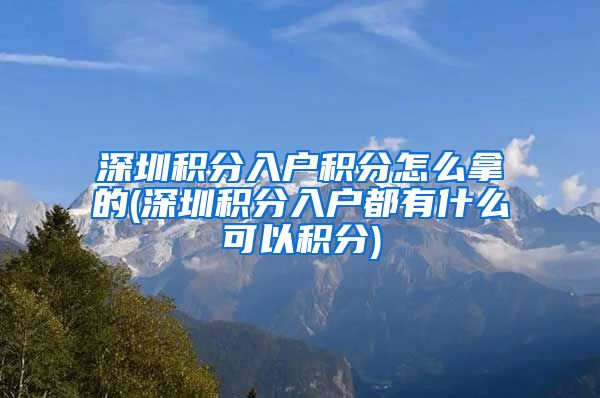 深圳积分入户积分怎么拿的(深圳积分入户都有什么可以积分)