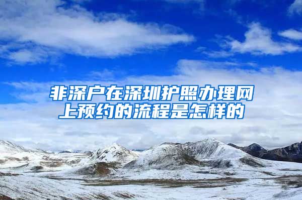 非深户在深圳护照办理网上预约的流程是怎样的