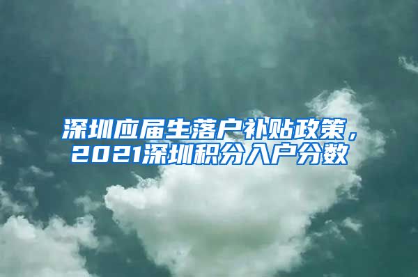 深圳应届生落户补贴政策，2021深圳积分入户分数