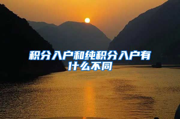 积分入户和纯积分入户有什么不同
