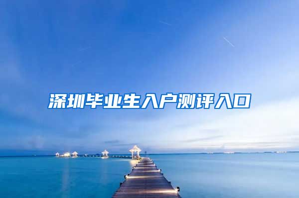 深圳毕业生入户测评入口