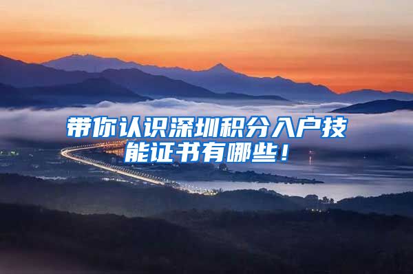 带你认识深圳积分入户技能证书有哪些！