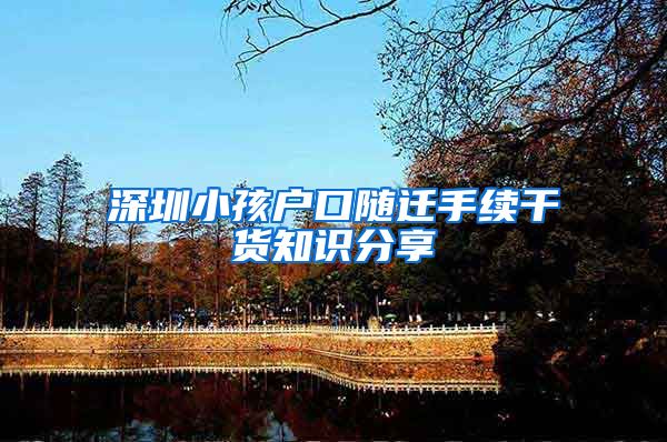 深圳小孩户口随迁手续干货知识分享