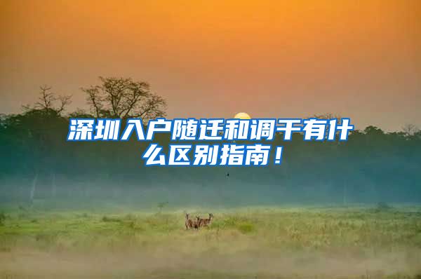 深圳入户随迁和调干有什么区别指南！