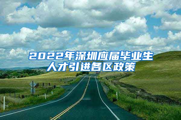 2022年深圳应届毕业生人才引进各区政策