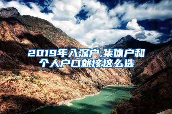 2019年入深户,集体户和个人户口就该这么选