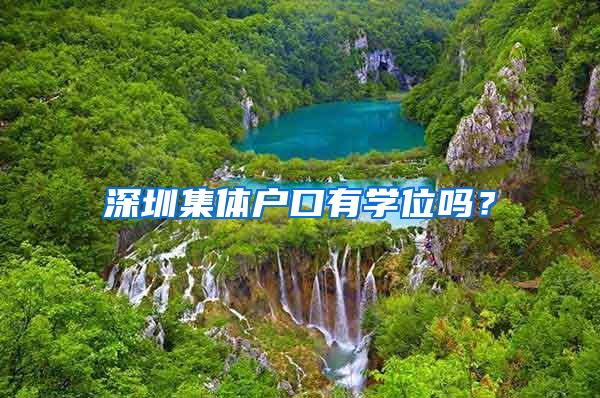深圳集体户口有学位吗？