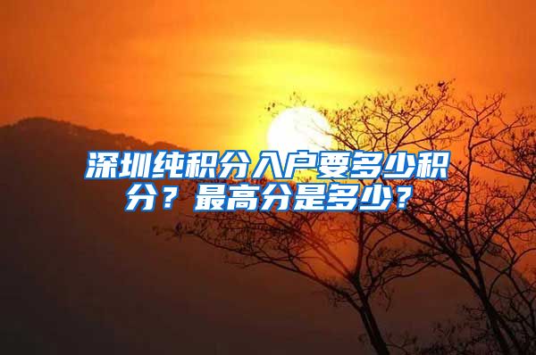 深圳纯积分入户要多少积分？最高分是多少？