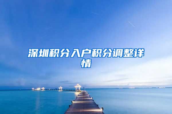 深圳积分入户积分调整详情