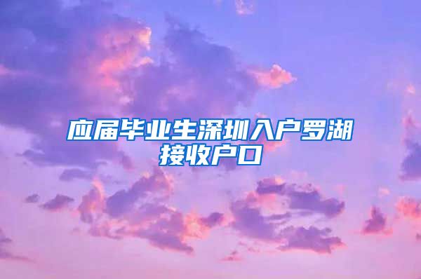 应届毕业生深圳入户罗湖接收户口