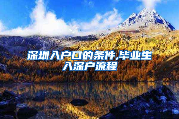 深圳入户口的条件,毕业生入深户流程