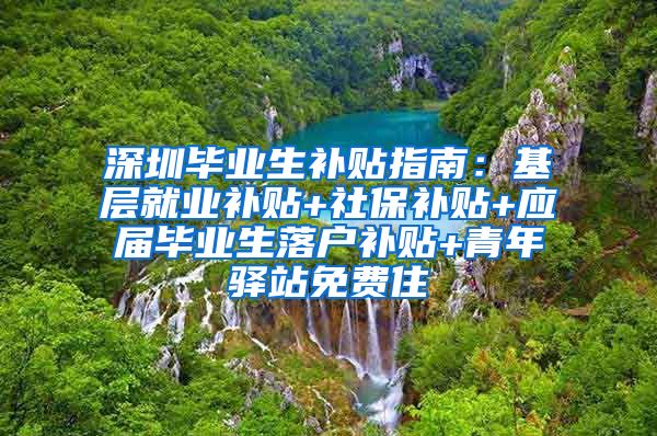 深圳毕业生补贴指南：基层就业补贴+社保补贴+应届毕业生落户补贴+青年驿站免费住