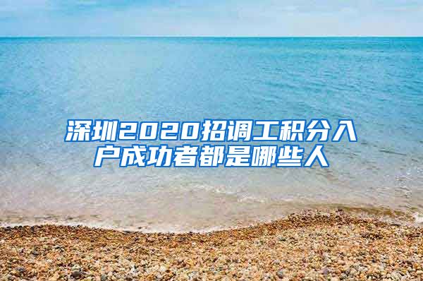 深圳2020招调工积分入户成功者都是哪些人