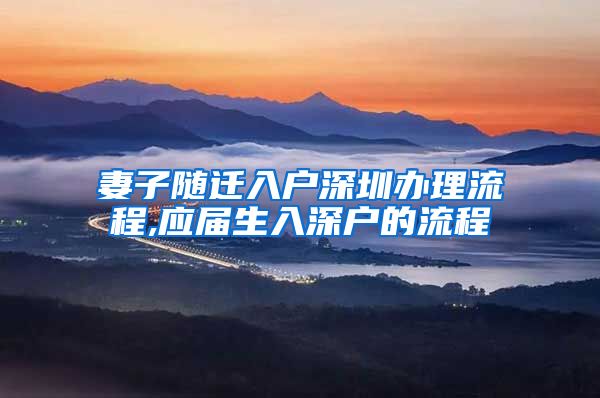 妻子随迁入户深圳办理流程,应届生入深户的流程