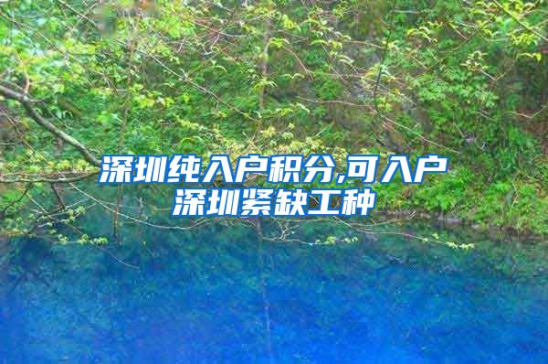 深圳纯入户积分,可入户深圳紧缺工种