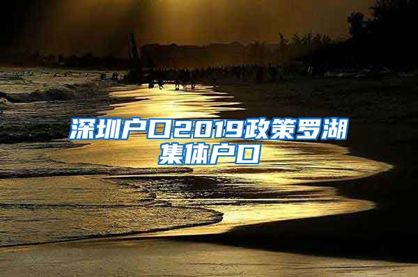 深圳户口2019政策罗湖集体户口