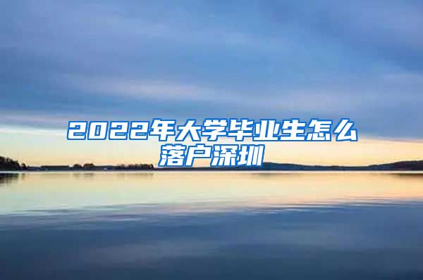 2022年大学毕业生怎么落户深圳