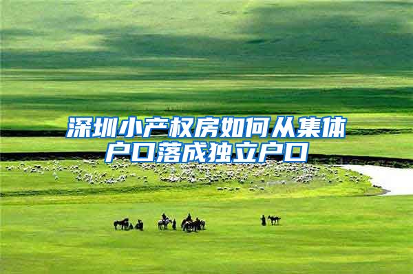 深圳小产权房如何从集体户口落成独立户口