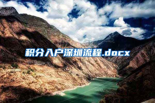 积分入户深圳流程.docx