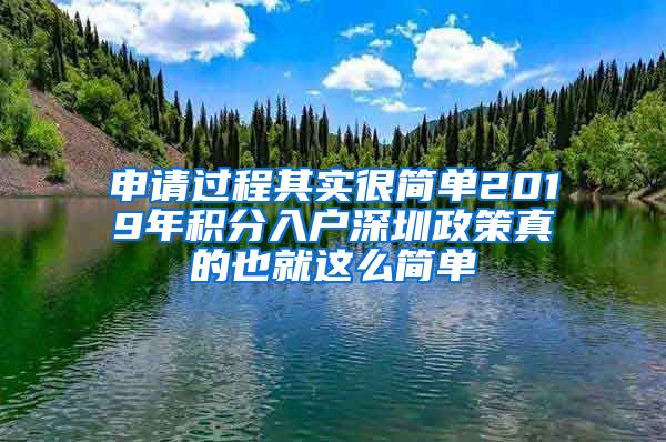 申请过程其实很简单2019年积分入户深圳政策真的也就这么简单