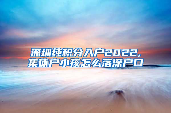 深圳纯积分入户2022,集体户小孩怎么落深户口