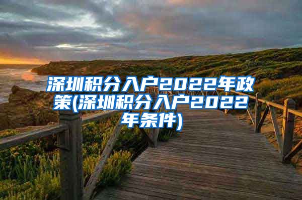 深圳积分入户2022年政策(深圳积分入户2022年条件)