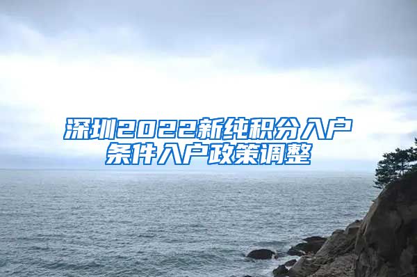 深圳2022新纯积分入户条件入户政策调整