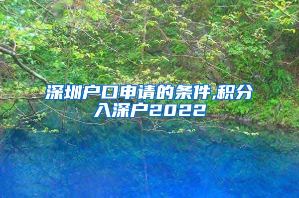 深圳户口申请的条件,积分入深户2022