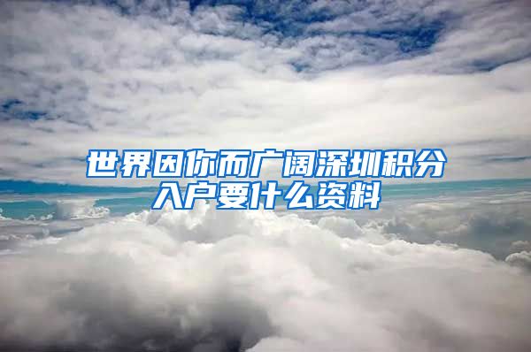 世界因你而广阔深圳积分入户要什么资料