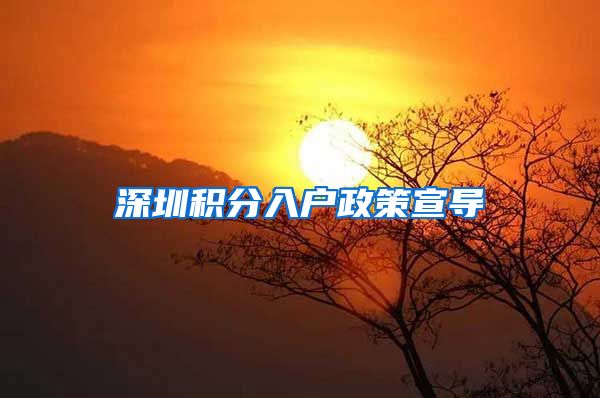 深圳积分入户政策宣导