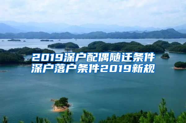 2019深户配偶随迁条件深户落户条件2019新规
