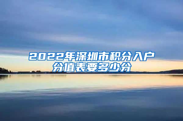2022年深圳市积分入户分值表要多少分