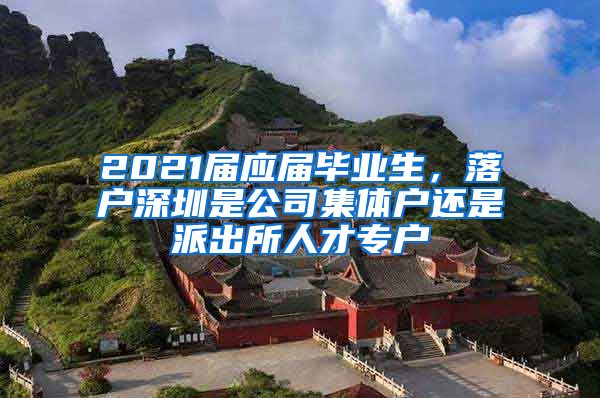 2021届应届毕业生，落户深圳是公司集体户还是派出所人才专户