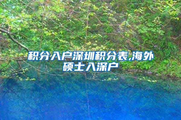 积分入户深圳积分表,海外硕士入深户