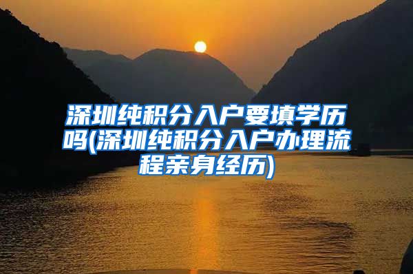 深圳纯积分入户要填学历吗(深圳纯积分入户办理流程亲身经历)