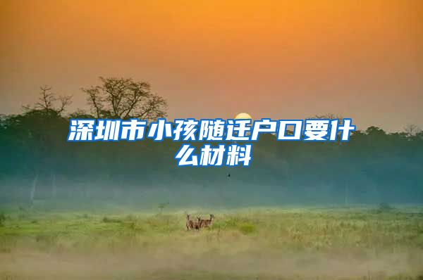 深圳市小孩随迁户口要什么材料
