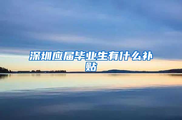 深圳应届毕业生有什么补贴