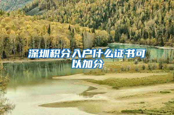 深圳积分入户什么证书可以加分