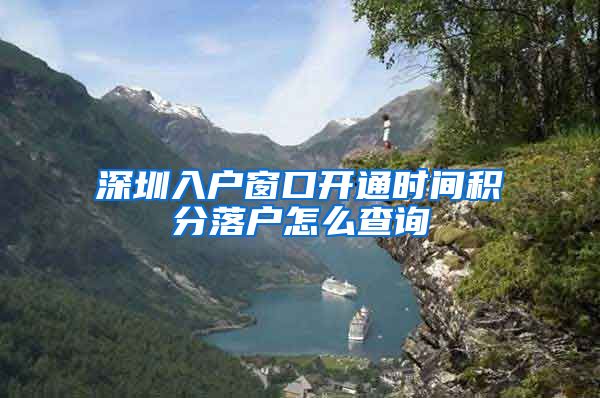 深圳入户窗口开通时间积分落户怎么查询