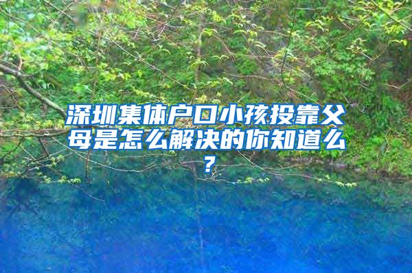 深圳集体户口小孩投靠父母是怎么解决的你知道么？
