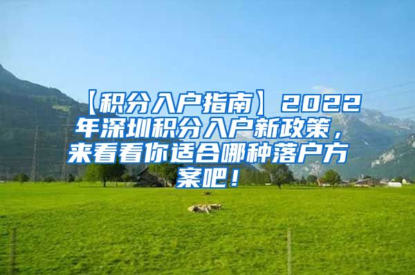 【积分入户指南】2022年深圳积分入户新政策，来看看你适合哪种落户方案吧！
