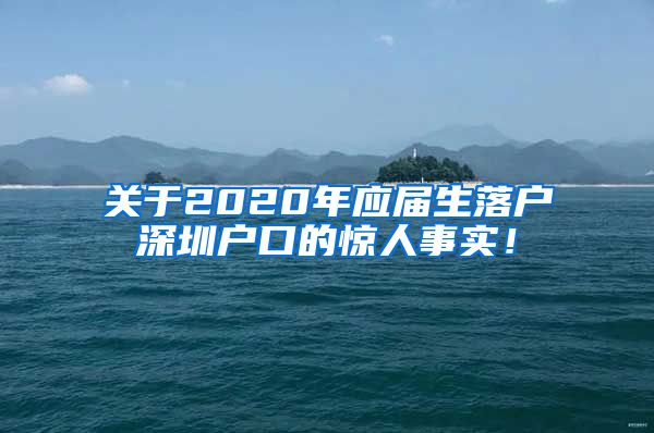 关于2020年应届生落户深圳户口的惊人事实！