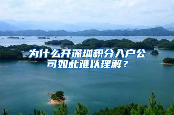 为什么开深圳积分入户公司如此难以理解？